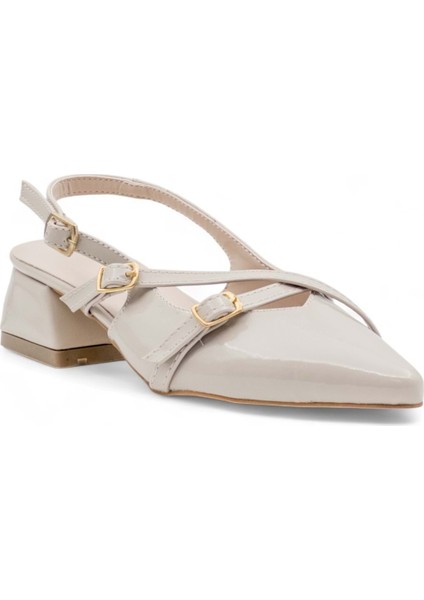 Çapraz Atkı Alçak Topuklu Abiye Rugan Krem modelleri