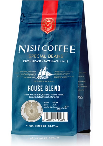 Filtre Kahve House Blend Çekirdek 1 kg