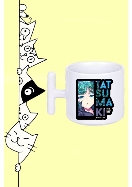 Tatsumaki Karakter One Punch Man Tasarım Baskılı Beyaz T Sap Kupa Bardak