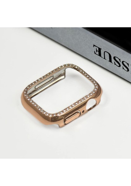 Apple Watch SERI10-46MM Uyumlu Kasa Koruyucu Işıltılı Parlak Taşlı Koruma