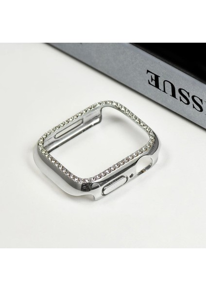 Apple Watch SERI10-46MM Uyumlu Kasa Koruyucu Işıltılı Parlak Taşlı Koruma