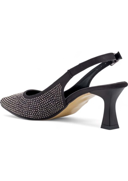 Taşlı Alçak Kadeh Topuklu Abiye Siyah fırsatları