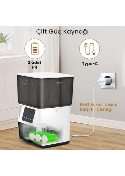 Elevate x 4l Wi-Fi Akıllı Otomatik Kedi Köpek Mama Kabı Besleme Ünitesi (Sesli Komut+Çelik Kase+App Kontrol) fırsatları
