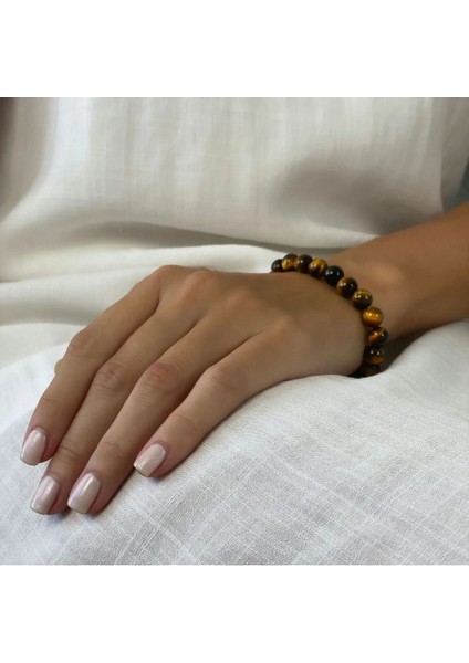 A+ Kalite | Eşsiz Taşın Büyüsü: Kaplan Gözü Doğal Taş Bileklik > Sertifikalı - Handcrafted fiyatları