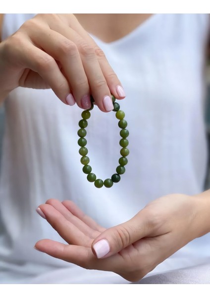 A+ Kalite | Yeşilin En Güzel Tonu > Yeşim Taşı Doğal Taş Bileklik - Sertifikalı, Handcrafted fiyatları
