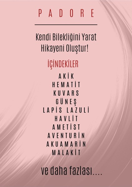 Kendi Bilekliğinizi Yaratın | Karışık Doğal Taş Seti | Misina Hediyeli > Şimdi Yaratıcılık Zamanı