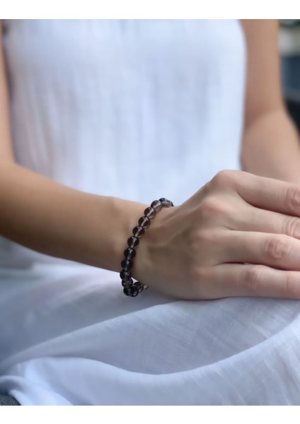 A+ Kalite | Dumanlı Kuvars Doğal Taş Bileklik > Sertifikalı - Handcrafted fiyatları