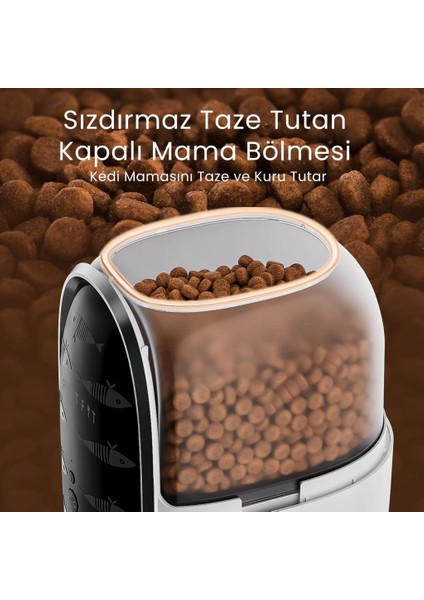 Meow Pure 3l Wi-Fi Kameralı Akıllı Otomatik Kedi Köpek Mama Kabı Besleme Ünitesi (Sesli Komut+Çelik Kase+App Kontrol) modelleri