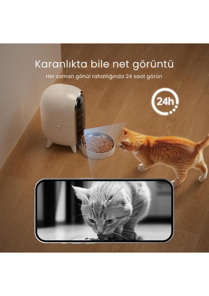 Meow Pure 3l Wi-Fi Kameralı Akıllı Otomatik Kedi Köpek Mama Kabı Besleme Ünitesi (Sesli Komut+Çelik Kase+App Kontrol) fırsatları