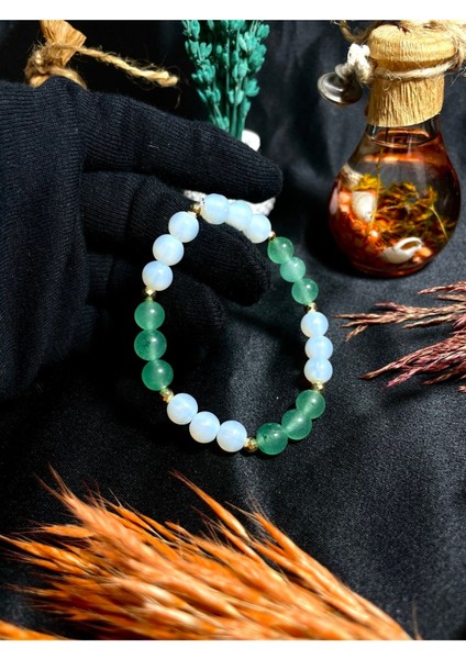 Zihninizi ve Kalbinizi Dengede Tutun | Ay ve Aventurin Doğal Taş Bileklik > Sertifikalı