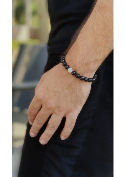 Aşk ve Uyum Ikilisi Yin Yang Sevgi ve Mesafe: Unisex Doğal Taş Bileklik modelleri