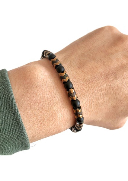 Her Kombine Uygun | Hematit ve Oniks Doğal Taş Bileklik fiyatları