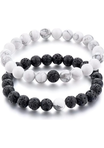 Havlit ve Lav Doğal Taş 2li Bileklik Seti: Sertifikalı > Doğal Taş Hediyeli