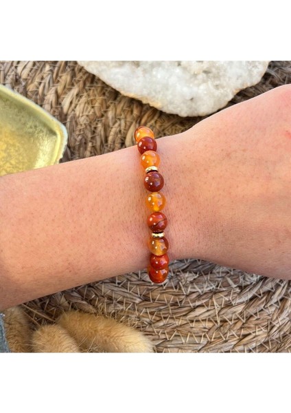 A+ Kalite | Koyu Akik Doğal Taş Bileklik > Sertifikalı - Handcrafted fiyatları