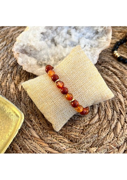 A+ Kalite | Koyu Akik Doğal Taş Bileklik > Sertifikalı - Handcrafted modelleri