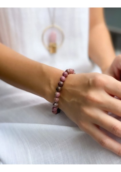 A+ Kalite | Sevgi ve Uyum Taşı: Rodonit Doğal Taş Bileklik > Sertifikalı