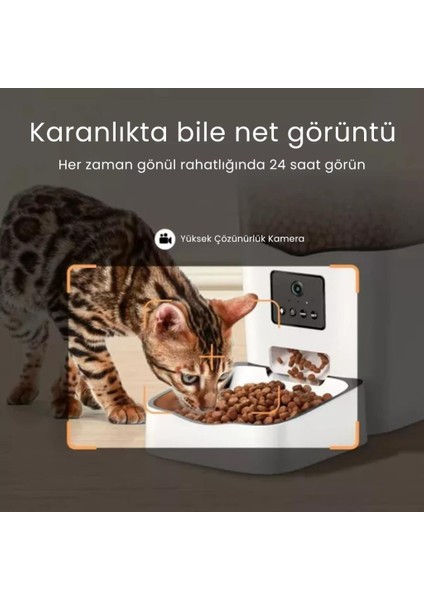 Feline Prime 3l Wi-Fi Kameralı Akıllı Otomatik Kedi Köpek Mama Kabı Besleme Ünitesi (Sesli Komut+Çelik Kase+App Kontrol) indirimleri