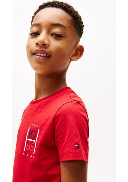 Erkek Çocuk Th Grafik Logo T-Shirt - Kırmızı fırsatları