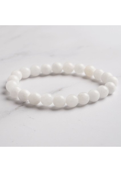 Unisex Beyaz Howlite Doğal Taş Bileklik fiyatları