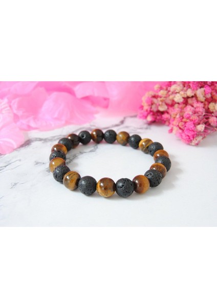 Erkek Lav Taşı ve Kaplan Gözü Bileklik