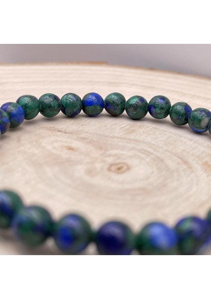 Stresi Gideren Azurit-Malachite: Unisex Doğal Taş Bileklik fiyatları