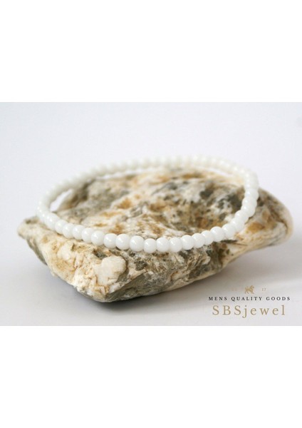 Unisex Beyaz Akik Doğal Taş Bileklik