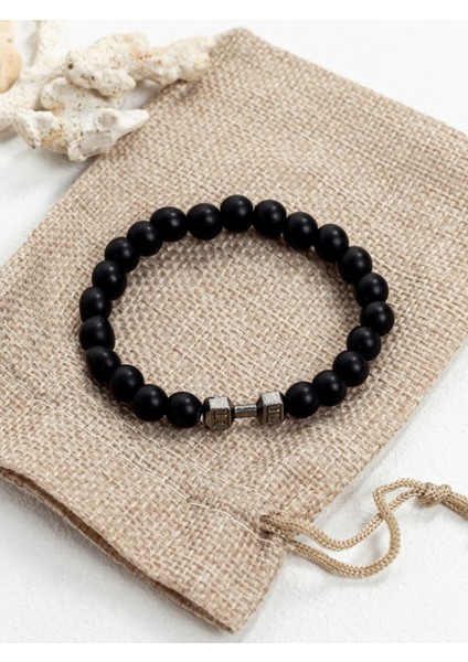 Güçlü Kadınlara Özel > Dumbell Detaylı > Doğal Taş Bileklik | Handcrafted > Siyah! fırsatları