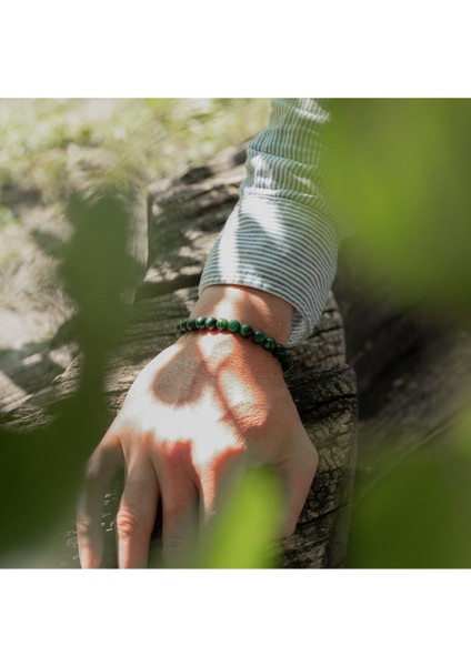 Unisex Yeşil Kaplan Gözü Doğal Taş Bileklik