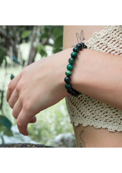 Unisex Yeşil Kaplan Gözü Doğal Taş Bileklik modelleri