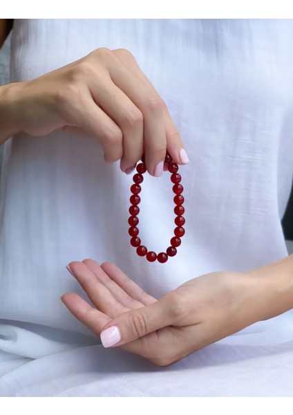 A+ Kalite | Doğanın Sıcaklığıyla Parılda - Karneol Doğal Taş Bileklik > Sertifikalı - Handcrafted