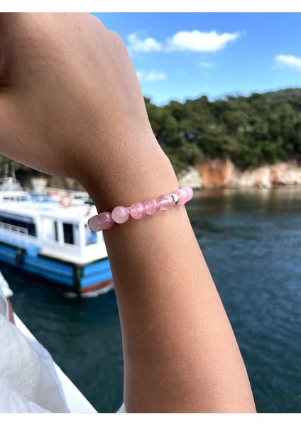 Pembe Kuvars Doğal Taş Bileklik fiyatları