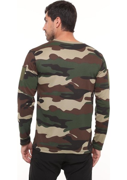 Bisiklet Yaka Kamuflaj Desen Pamuklu Erkek T-Shirt fırsatları