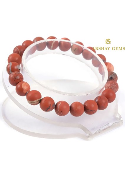 A+ Kalite | Kırmızı Jasper Doğal Taş Bileklik > Sertifikalı - Handcrafted fiyatları