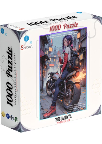 1000 Parça Puzzle Motorlu Kız Japonya 1980