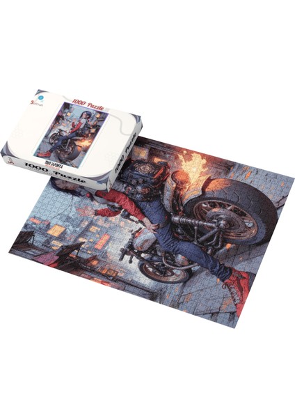 1000 Parça Puzzle Motorlu Kız Japonya 1980