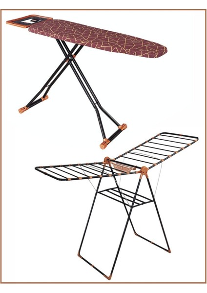 202 Ütü Masası Kalın Borulu Kurutmalık Set Ergonomik Tasarım 117x37 cm