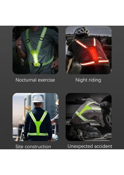 Reflektif Işıklı Yelek Turuncu Fosforlu Neon Bisiklet, Motosiklet,scooter Gece Ikaz Uyarı Yeleği