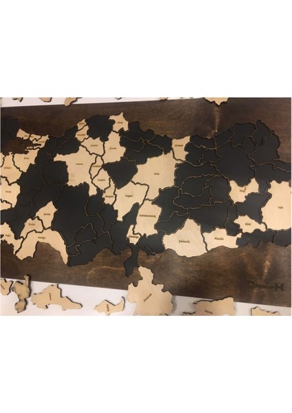 %100 Ahşap Gez-Boz Türkiye Haritası - Tüm Iller Çıkarılabilir Coğrafya Öğrenme Aracı 65X35 cm fiyatları