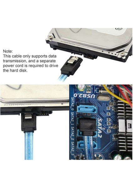 2 Adet - 50CM Sata 3.0 Kablo - 90 Açılı Data Kablosu - 6gbps - SSD HDD Uyumlu
