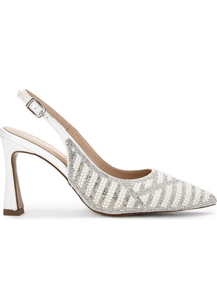 Kadın Vegan Beyaz Sedef Topuklu Ayakkabı 1065 1011 Bn Ayk Y25 Beyaz Sedef