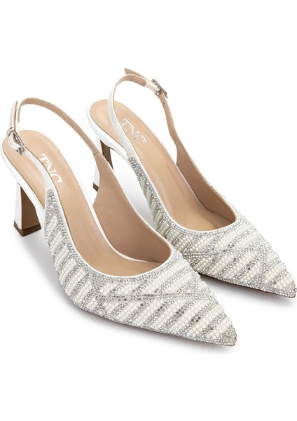 Kadın Vegan Beyaz Sedef Topuklu Ayakkabı 1065 1011 Bn Ayk Y25 Beyaz Sedef fiyatları