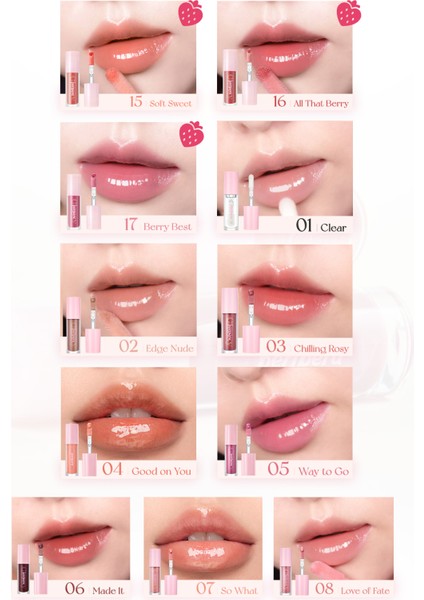 Dudaklara Dolgun ve Işıltılı Görünüm Sunan Gloss PERIPERA Ink Glasting Lip Gloss (14 Find Joy)