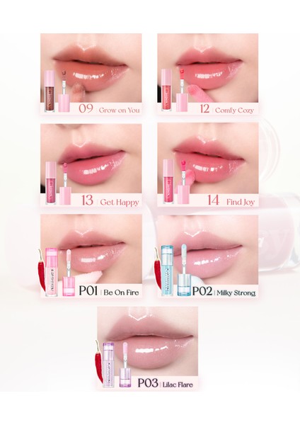 Dudaklara Dolgun ve Işıltılı Görünüm Sunan Gloss PERIPERA Ink Glasting Lip Gloss (14 Find Joy)