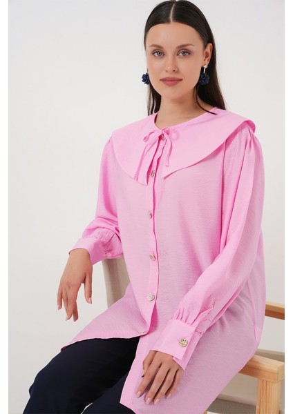 Bebe Yaka Uzun Tunik 5967 - Pembe