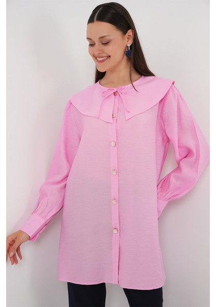 Bebe Yaka Uzun Tunik 5967 - Pembe