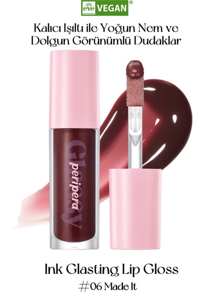 Dudaklara Dolgun ve Işıltılı Görünüm Sunan Gloss PERIPERA Ink Glasting Lip Gloss (6 Made it)