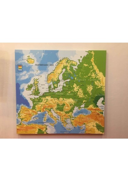Kanvas Avrupa Haritası - Ev ve Ofis Dekorasyonu 70X70CM modelleri