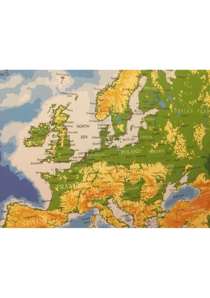 Kanvas Avrupa Haritası - Ev ve Ofis Dekorasyonu 70X70CM indirimleri