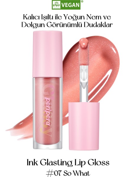 Dudaklara Dolgun ve Işıltılı Görünüm Sunan Gloss PERIPERA Ink Glasting Lip Gloss (7 So What)