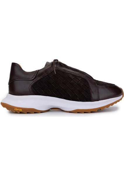 Erkek Hakiki Deri Kahverengi Sneakers & Spor Ayakkabı 1092 22221 Erk Ayk Y25 Kahve Dr/suet Orgu